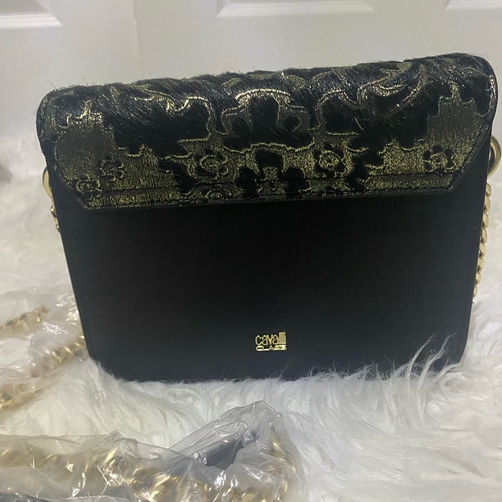 Original never used. Cavalli class - Calf Hair & Leather Mini Bag